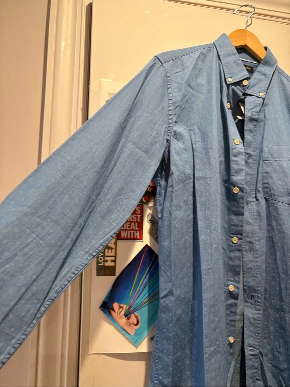 Men's Light Blue Button-Down Cotton Shirt